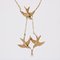 20th Century French Fine Pearl 18 Karat Yellow Gold Swallows Necklace, 1890s, Image 6