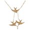 20th Century French Fine Pearl 18 Karat Yellow Gold Swallows Necklace, 1890s 4