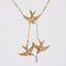 20th Century French Fine Pearl 18 Karat Yellow Gold Swallows Necklace, 1890s, Image 5