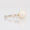 Modern 18 Karat White Gold Cultured Pearl Solitaire Ring, Image 4