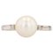 Modern 18 Karat White Gold Cultured Pearl Solitaire Ring 1