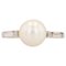 Modern 18 Karat White Gold Cultured Pearl Solitaire Ring, Image 1