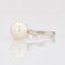 Modern 18 Karat White Gold Cultured Pearl Solitaire Ring 3