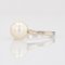 Modern 18 Karat White Gold Cultured Pearl Solitaire Ring, Image 3
