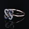 French Art Deco 18 Karat Rose Gold Staple Ring with Sapphires & Diamonds, 1920s 7