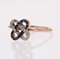 French Art Deco 18 Karat Rose Gold Staple Ring with Sapphires & Diamonds, 1920s, Image 8
