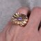 French 18 Karat Yellow Gold Gadrooned Tank Ring with Natural Purple Sapphire, 1950s 13