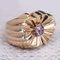 French 18 Karat Yellow Gold Gadrooned Tank Ring with Natural Purple Sapphire, 1950s 12