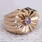 French 18 Karat Yellow Gold Gadrooned Tank Ring with Natural Purple Sapphire, 1950s, Image 12