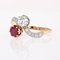 18 Karat Yellow Gold Ring with Ruby and Diamonds, 1960s 10