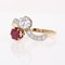 18 Karat Yellow Gold Ring with Ruby and Diamonds, 1960s, Image 10