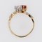 18 Karat Gelbgold Ring mit Rubin und Diamanten, 1960er 16