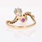 18 Karat Yellow Gold Ring with Ruby and Diamonds, 1960s 17