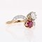 18 Karat Yellow Gold Ring with Ruby and Diamonds, 1960s, Image 12