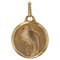 Französischer 18 Karat Gelbgold Anhänger mit der Jungfrau Maria Medaille, 1970er 1