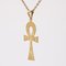 Modern 18 Karat Yellow Gold Egyptian Cross Pendant 5