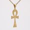 Modern 18 Karat Yellow Gold Egyptian Cross Pendant 4