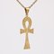 Pendentif Croix Égyptienne Moderne en Or Jaune 18 Carats 4