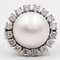 Vintage 14k White Gold Ring with Mabè Pearl and Diamonds, 1960s, Image 4