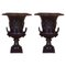 Renaissance Revival Bronze Black Painted Vases, 1930, Set of 2, Image 1