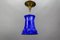 Lámpara colgante Mid-Century moderna de hierro esmaltado en azul, años 60, Imagen 20