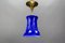 Lámpara colgante Mid-Century moderna de hierro esmaltado en azul, años 60, Imagen 15