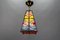 Mid-Century Blue, Yellow and Red Stained Glass Pendant Light, 1970s 15