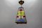 Mid-Century Blue, Yellow and Red Stained Glass Pendant Light, 1970s 14
