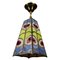 Mid-Century Blue, Yellow and Red Stained Glass Pendant Light, 1970s, Image 1