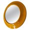 Italian Modern Round Yellow Ocher Plastic Mirror by Cattaneo, 1980s 1