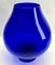 Vase Vintage Opalescent Cobalt sur Socle en Opaline, Italie, 1960s 6