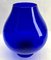 Vintage Italian Cobalt Opalescent Opaline Vase on Base, Florence, 1960s 6
