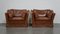 Cognac Cow Leather Castle Sofa and Armchairs, Set of 3 15