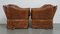 Cognac Cow Leather Castle Sofa and Armchairs, Set of 3 17