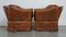 Cognac Cow Leather Castle Sofa and Armchairs, Set of 3, Image 17