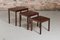 Tables Gigognes Mid-Century en Palissandre de Heggen of Norway, 1970s, Set de 3 3