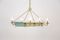 French Chandelier in Brass, Metal, and Glass, 1950s, Image 4
