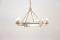 French Chandelier in Brass, Metal, and Glass, 1950s, Image 2