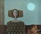 Retrato a la luz de la luna, pintura al óleo, años 50, enmarcado, Imagen 11