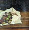 Pears & Grapes, Oil Painting, 1950s, Framed 14
