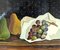 Pears & Grapes, Oil Painting, 1950s, Framed 13