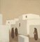 By the White Houses, dipinto a olio, anni '50, con cornice, Immagine 11