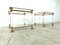 Vintage Acrylic Glass and Brass Side Tables, 1980s, Set of 2 8