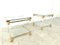 Vintage Acrylic Glass and Brass Side Tables, 1980s, Set of 2 5