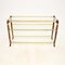 Vintage French Walnut and Brass Console Table, 1960s, Image 1