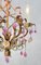 Maison Bagues Style Chandelier with Porcelain Roses and Pink Drops, 1960, Image 8
