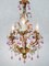 Maison Bagues Style Chandelier with Porcelain Roses and Pink Drops, 1960 3