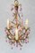Maison Bagues Style Chandelier with Porcelain Roses and Pink Drops, 1960 9