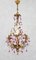 Maison Bagues Style Chandelier with Porcelain Roses and Pink Drops, 1960, Image 7