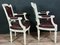 Louis XVI Cabriolet Armchairs in Lacquered Wood and Leather, Set of 2 3